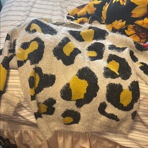 Leopard Print Fuzzy Sweater